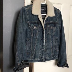 Denim Jacket with Sherpa fur collar
